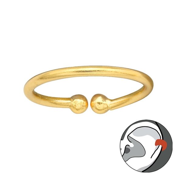 14K Gold Vermeil Sleek Band Ear Cuff for Layered Looks - Picture 1 of 7